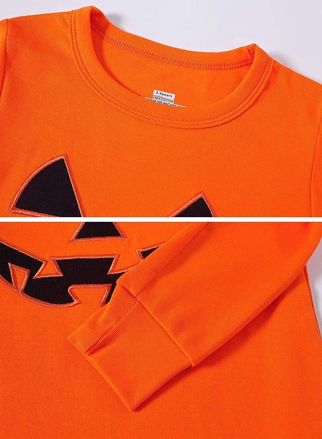 CM-Kid Little Boys Girls Halloween Pajamas Sets Toddler Pumpkin Pjs for Boy Jammies 100% Cotton Sleepwear Kids Clothes Sets Size 6T - Image 2